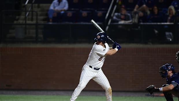 Auburn baseball's Ryan Dyal vs Rhode Island.